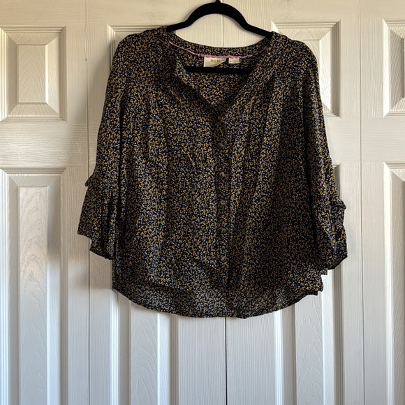 Anthropologie Maeve | Multi Colored Speckled | Button Down Top | size S - Picture 3 of 8